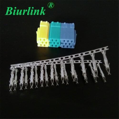 Biurlink 2 Sets Mini ISO CD Player Changer Aux Audio Input Cable Adapter Connectors for Renault VW Becker Fiat