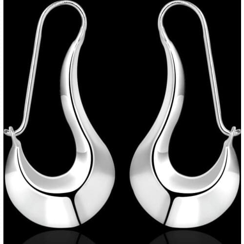 Wholesale High Quality Jewelry silver plated Flat Gloss Earrings for Women best gift SMTE338