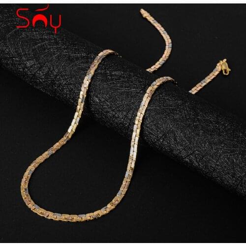 Sunny Jewelry Fashion New Copper Necklace Chains Three Color Italy Gold For Women Man High Quality Classic Trendy Daily Wear