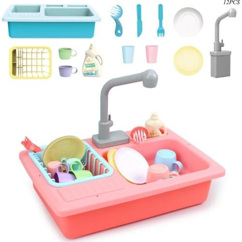 Kids Simulation Kitchen Electric Dishwasher Toy Kitchen Sets Dishwasher Play Toys Kitchen For Baby Toy Water Wash Basin Toys