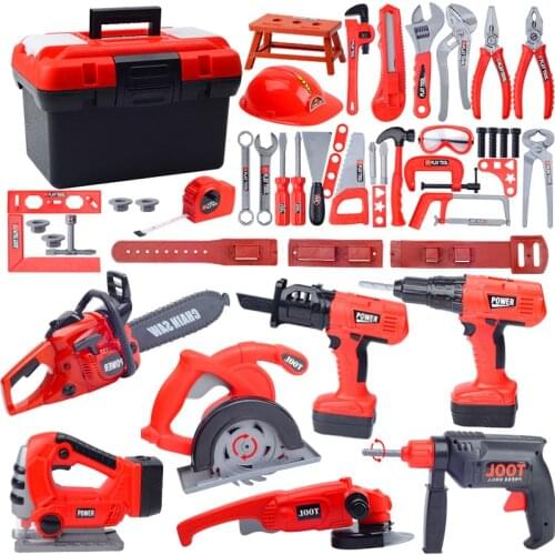 Childrens Electric Drill Screwdriver Tool Kit Play Toy Box Set for Kids Engineer Simulation Repair Tools Pretend Toys