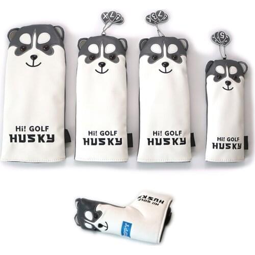 Husky Golf HeadCovers Leather Cover for Driver,Fairway And Hybrid Woods Creative Golf Club Cover Protectors