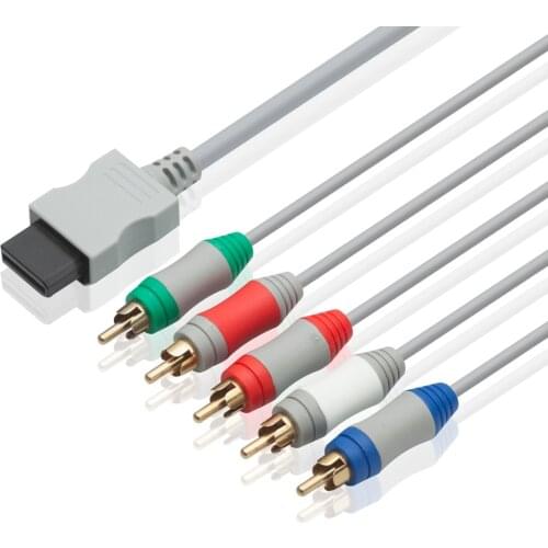 GREATLINK 1.8m 1080P Component Game Cable for Wii HDTV Audio Video AV 5 RCA Game Adapter Video Cable for Nintend Wii Gray