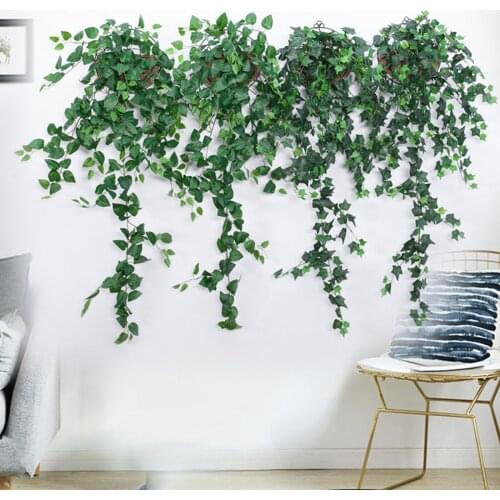 Simulation Parthenocissus Green Leaves Wall Hanging Decoration For Weddings Home Offices Hotels Parties Durable Ivy False Vines
