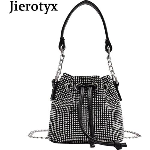 JIEROTYX Small High Quality Fashion Women Handbags Chic Diamond Handbag Female Tote Messenge Minaudiere Shoulder Bags Sac A Main