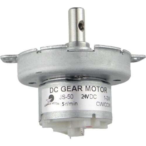 JS-50 DC Motor Gear Electric Synchronous Motor Horizontal Hole Shaft D-Shaft 24V DC 2/5/10/100RPM CW/CCW