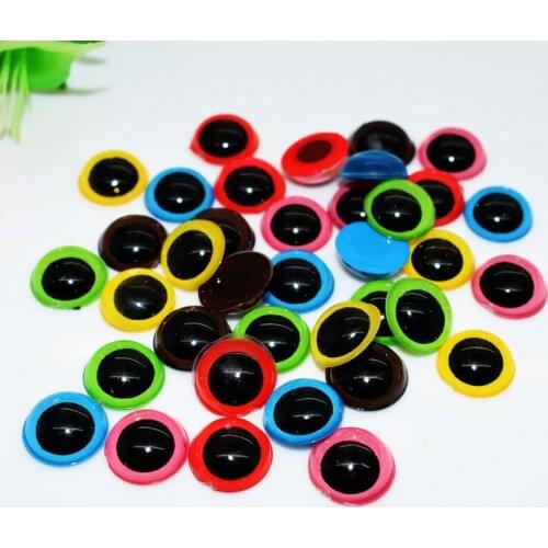 100pcs 15mm Random Mix Colorful Round Flat Backs Dolls Eye DIY Craft Eyes For Doll Toy/Scrapbook Handmade DIY Crafts