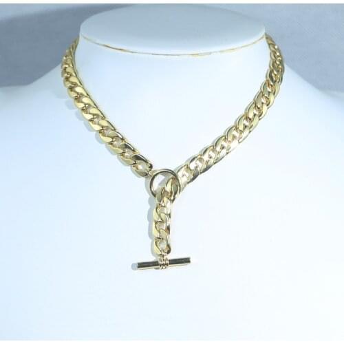 Iced out Simple Gold Color Cuban Chain women Choker Necklace For Party Hip Hop Link Chain Necklace Jewelry wholesale