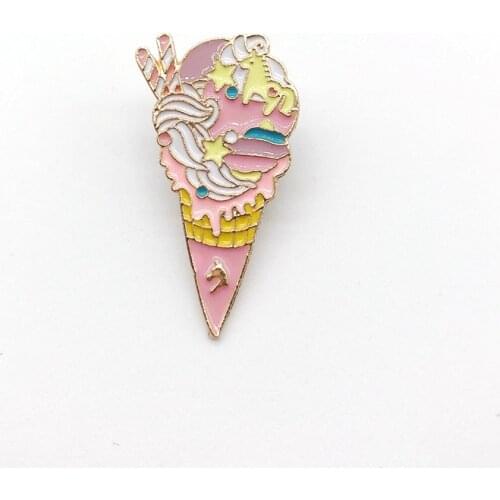 Cute Pink Icecream Brooches Badges Backpacks Pins Gifts for Friends
