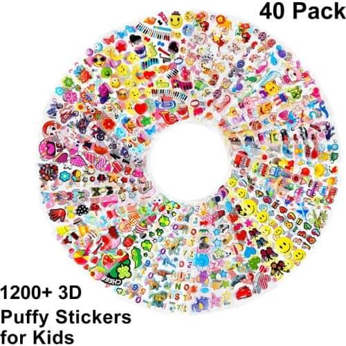 40 Sheets/lot Cartoon Stickers 3D Cartoon Princess Random Puffy Stickers Childrens Birthday Gifts For Boys Girls Diy Stickers