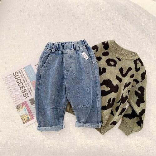 Soft Baby Spring Autumn Jeans Pants For Boys Children Kids Trousers Clothing High Quality Teenagers 2021
