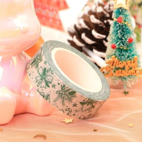 NEW 10pcs/Lot Decorative Bow Christmas Candy Washi Tapes DIY Bullet Journal Adhesive Masking Tape Cute Papeleria