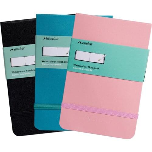 2021 New 300GMS Leather Watercolor Book Mixed Cotton Fine Grain Watercolor Paper A6 Hand-painted Painting Pocket Art Supplies