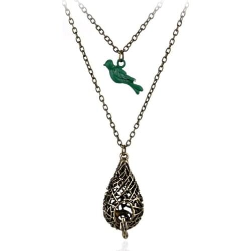 Feimeng jewelry The Vampire Diaries Bird Nest Necklace Elena/Nina Lovely Bird Cages Pendant Necklace For Women Fashion Accessory