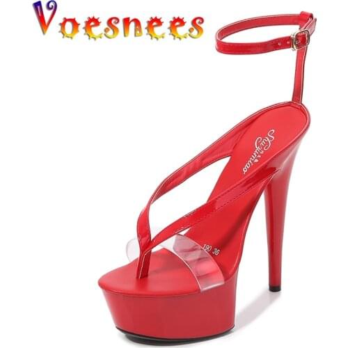 Flip-flops for Women Summer Thick Soles Women Sandals High Heels Sexy Patent Leathe Flip Flops Pointed Toe Party Shoes Woman