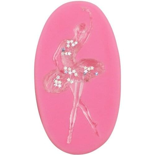 Ballerina girl fondant silicone mold Epoxy mobile phone decoration mould Baking chocolate cake mould