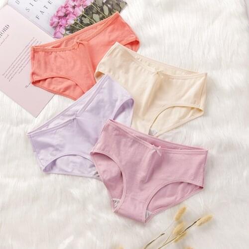 Sexy Seamless Cotton Underwear Women Bow Panty Soft Solid Panties For Female Skin-friendly Pants Comfort Lingerie Lady Briefs