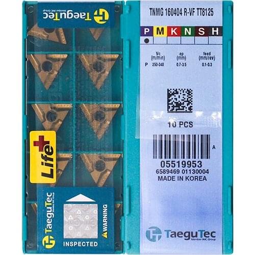 TNMG160404R-VF TT8125 Original Taegutac Carbide Inserts Turning Inserts Lathe Tools 10Pcs/Lot