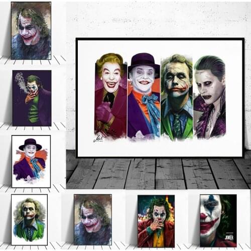 Joker Street Graffiti Funny Canvas Painting Wall Art Posters and Prints on The Wall Art Picture for Living Room No Frame