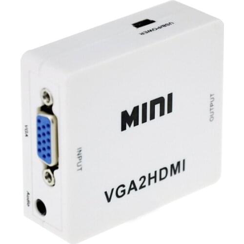 Kebidu Mini VGA to HDMI compatible HD video converter with audio VGA2 1080P adapter connector for projector PC laptop