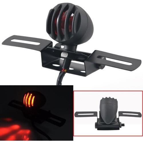Motorcycle Tail Brake Light With License Plate Holder For Harley Sportser Bobber Chopper Old School Cafe Racer