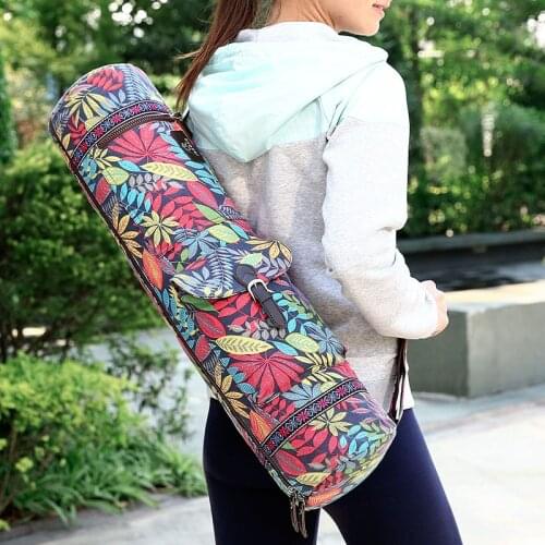 Fitness Yoga Mat Bag for Women Leaf Gym Bags Shoulder Crossbody Training Bag Gymtas Yoga Mat Pad Bag Matress Bags Yoga XA919WA