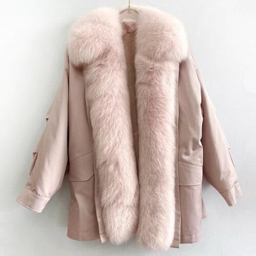 Real Fur Coat Women Winter Jacket Real Fox Fur Coat 2020 New Plus Size Female Mid-length Rex Rabbit Fur Liner Detachable Coat