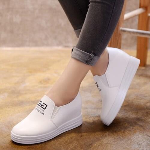 Women Loafers Platform Shoes Slip on Flat Shoes Woman Flats Pu Leather Casual Shoes Ladies Black Loafer zapatos mujer 7669L