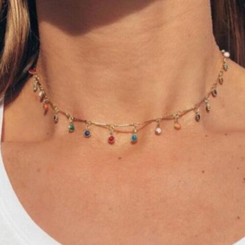 Bohemian Fashion Personality Colorful Beads Sunflower Tassels Necklace for Women Jewelry Gifts