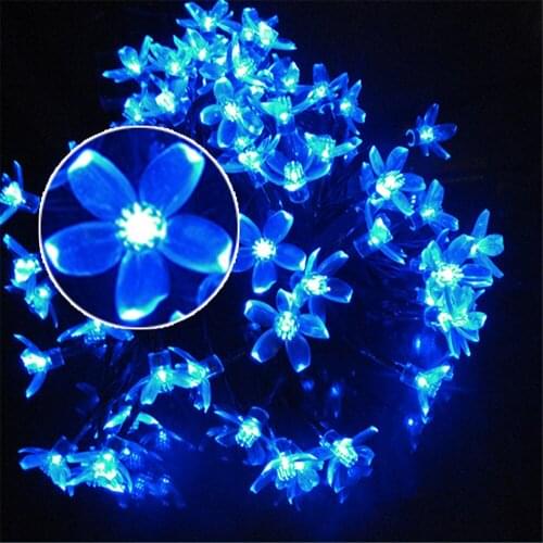 YIYANG 10M 60 Cherry Sakura Pendant LED Solar String Lawn Lights Decoration For Christmas Party Outdoor Garden La Luce solare
