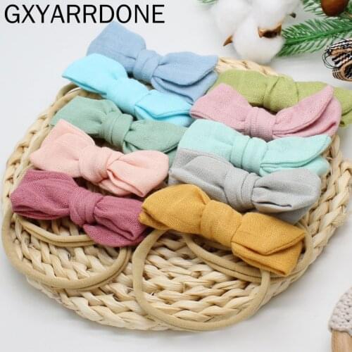 10pcs/lot Baby Infant Headbands Hair Bows Headwraps Baby Girl Hair Accessories Newborn Headdress Nylon for 0-3T Photo Props