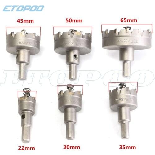 22-65mm Carbide Drills Bit Hole Saw Set Perforator Metal Stainless Steel Tube Plate for Reaming Drill Bit 6pcs/set