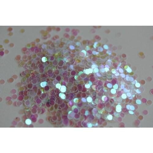 3mm Holo White Clear Round Paillette Spangle Dots For DIY