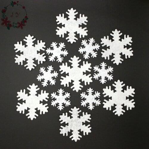 300pcs/lot BIG White Felt Snowflake Patch Non-Woven Fabric Applique Edelweiss 30/50mm Festival Decor, DIY Works Free Shipping