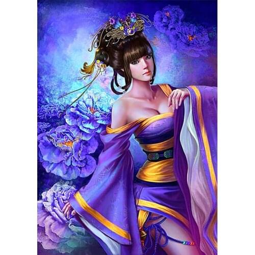 5D diamond embroidery portrait Princess full rhinestone diamond painting kits cross stitch home decor japanese woman mosaic P828
