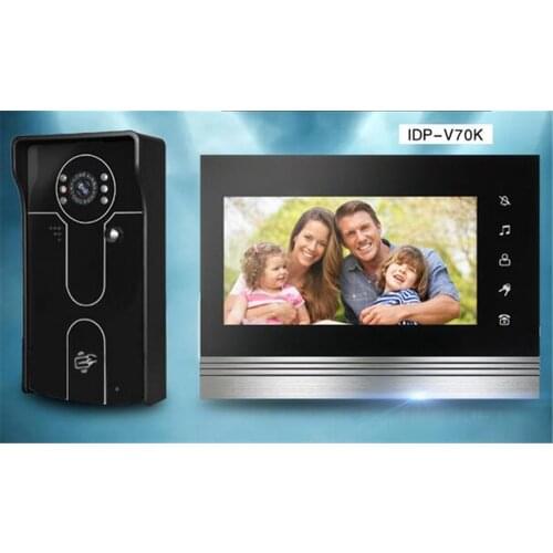 7 Inch ID Card Open Lock Wired Video Door Phone