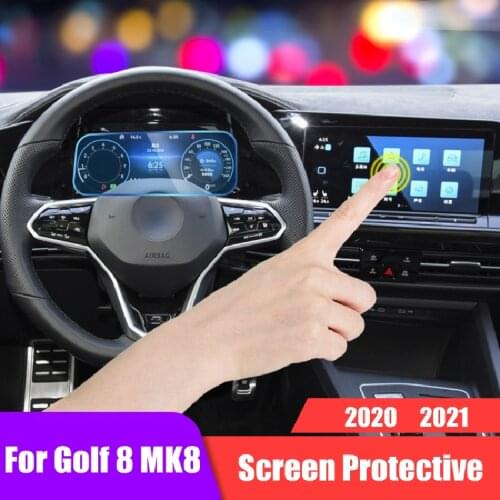 For VW Volkswagen Golf 8 MK8 GTI R R-line 10 inch Car Navigation Touch Screen Protector 9H Tempered Glass Accessories 2020 2021