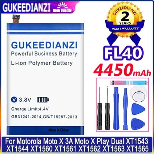 4450mAh GUKEEDIANZI battery FL40 For Motorola Moto X 3A Moto X Play Dual XT1543 XT1544 XT1560 XT1561 XT1562 XT1563 XT1565