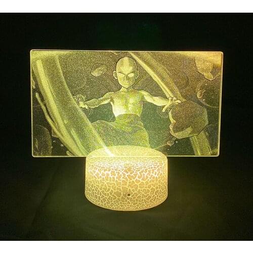Avatar The Last Airbender Figurine Aang 3D Picture Lamp Novelty Upward Lighting Acrylic Nightlight Anime LED Lights Touch Sensor