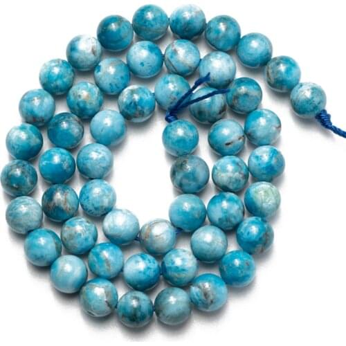 Wholesale Natural Apatite Stone Beads 4mm 6mm 8mm 10mm Round Loose Beads DIY Making Bracelet Necklace Jewelry Accessories