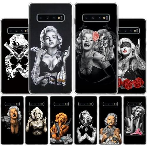 Marilyn Monroe Tattoo Cover Phone Case For Samsung Galaxy S10 S20 Ultra Note 10 9 8 S9 S8 Plus Pro Lite S7 S6 J4 J6 J8 + Coque