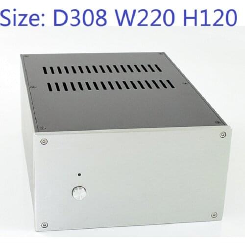 Size D308 W220 H120 DAC Amplifier Case Aluminum Chassis Power Supply DIY Case WA124 All Aluminum Alloy Pure Rear Chassis