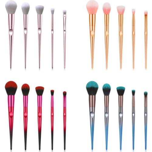Hot Sale 5pcs Thumb Finger Makeup Brushes Set Cosmetic Beauty Tool Powder Foundation Blush Brush For Girl Women Holiday Gift