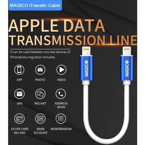 Lightning To Lightning OTG Transmission Cable Data Picture File Transfer Copy For iPhone 5-12 Pro ipad to new IOS Device