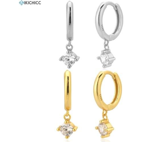 Kikichicc European New 925 Sterling 2020 Rock Punk One Zircon Drop Earring Fashion Fine Piercing Ohrringe Crystal Jewelry