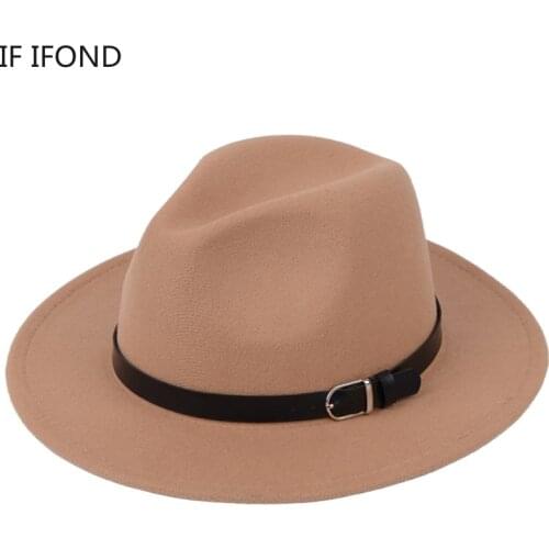 Classic British Fedora Hat Men Women Imitation Woolen Winter Felt Hats Fashion Jazz Hat Chapeau Wholesale