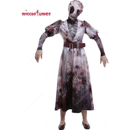 Sally Smithson Cosplay Costume Killer Nurse Uniform Dress Cosplay Costume with Neck Band and Headgear halloween costumes