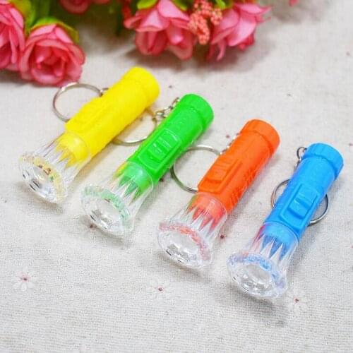 New Mini Flashlight LED Light-Up Glowing Keychains Flashing Key Rings Toy Halloween Glow Party Supplies