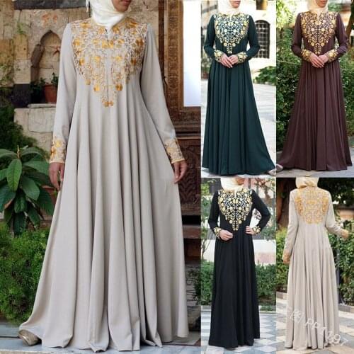 Muslim Abaya Islamic Clothing For Women Dubai Kaftan Robe Dress Turkish Abaya Printed Robes Long Dress Elbise Traditional Cloth