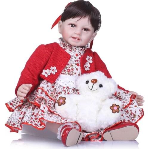 NPK 55cm Soft Body Silicone Reborn Baby Doll Toy For Girls Vinyl Newborn Girl Babies Dolls Kids Child Gift Girl Brinquedos